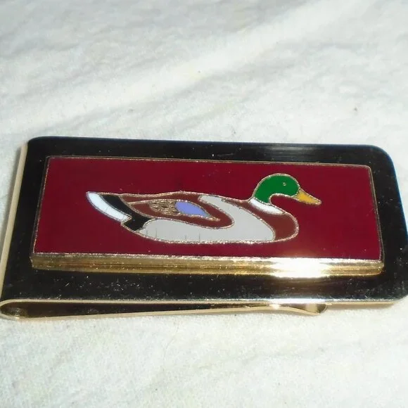 Enamel Mallard Duck money clip