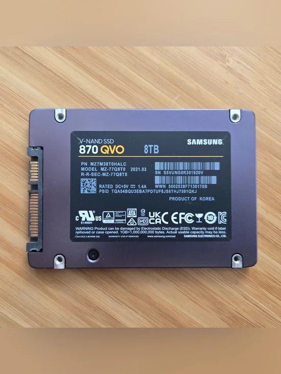 Samsung 870 QVO 8TB (Yes EIGHT 8 TB) Internal SATA III SSD HD