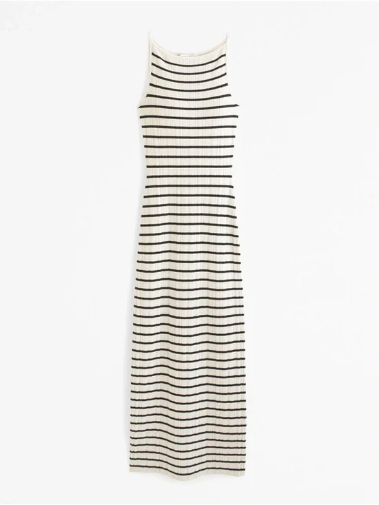 Abercrombie High-Neck striped Midi Sweater Dress