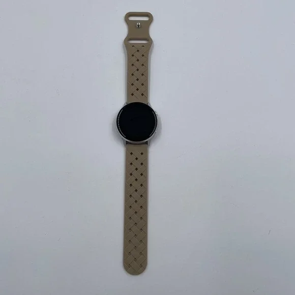 Samsung Galaxy Watch SM-R500 40mm Silver Bluetooth Smartwatch Beige Band Medium