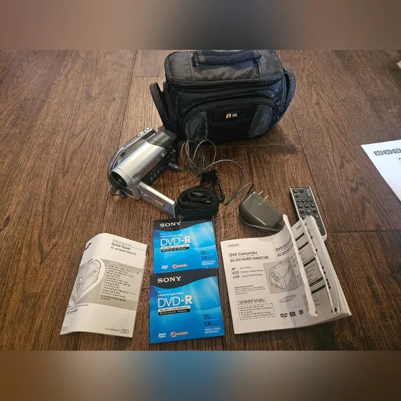 Samsung SC-DC164 DVD Camcorder Powers On With Power Cordand 2 New Discs