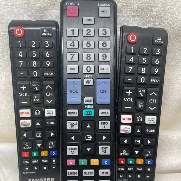 MIS7009- Samsung TV Remote Lot of 3 Black Replacement Remotes Tested Works
