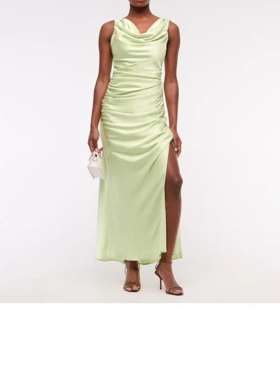 Abercrombie & Fitch Light Mint Green Satin Dress