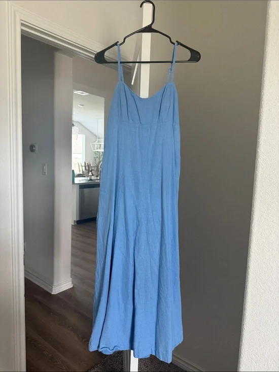 Abercrombie & Fitch Sky Blue Spaghetti Strap Maxi Dress