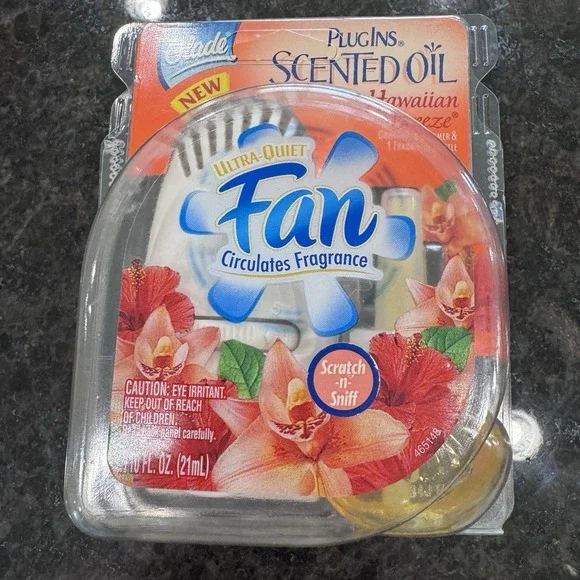 Glade PlugIns Scented Oil - Hawaiian Breeze - Fan w/ 2 Built In Outlets - 2003