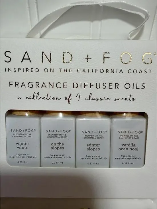 Sand + Fog Fragrance Diffuser Oils Gift Set Winter White Vanilla Bean Noel NEW