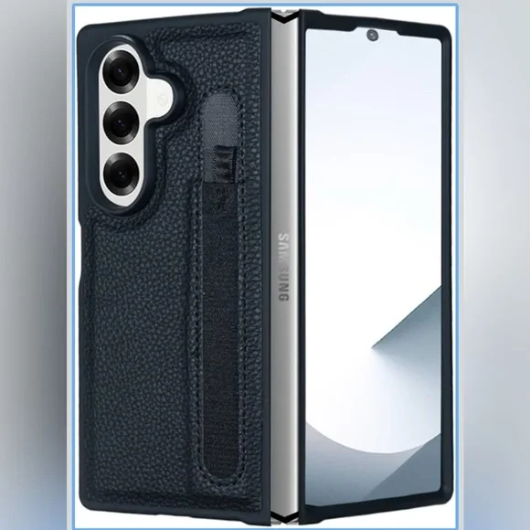 Samsung Black Leather Fold Case