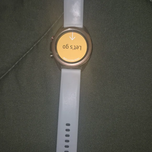 Samsung Smartwatch - Rose Gold With Grey Band. Can Change Bands