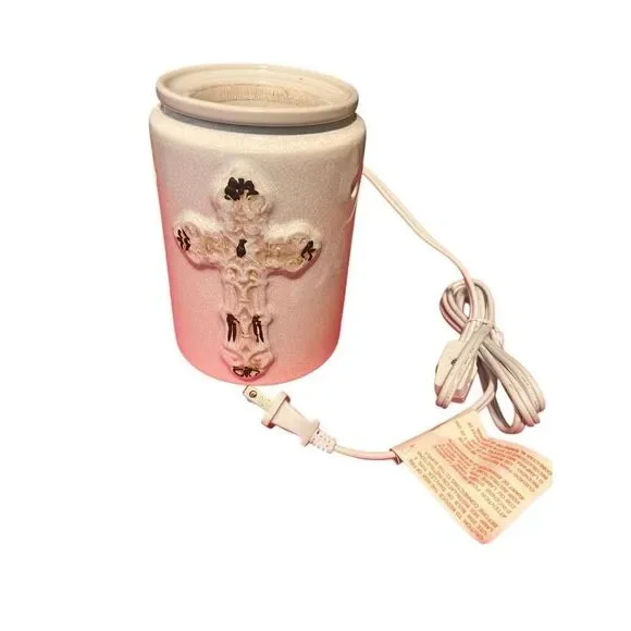 Scentsy NOM-ance Home Antique Cross Electric Wax Warmer White OS