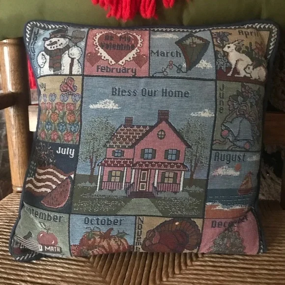 Rare Vintage Bless this Home Decoration Pillow