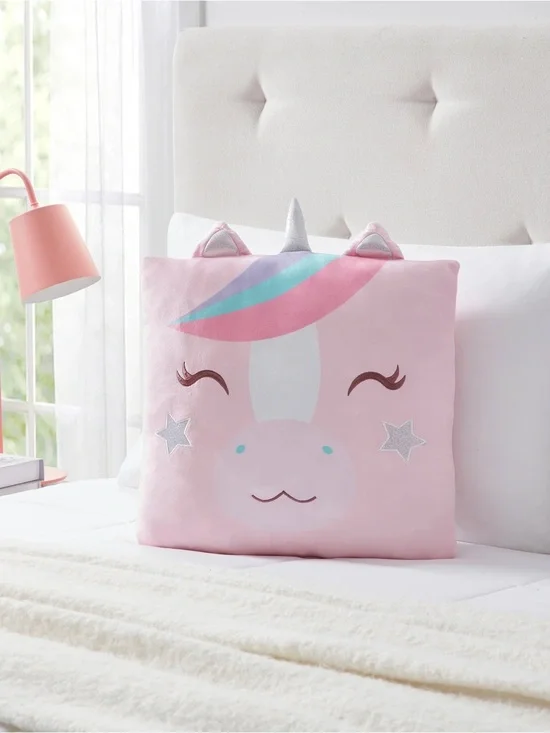 Pink Unicorn Decorative Pillow ( 18x18)