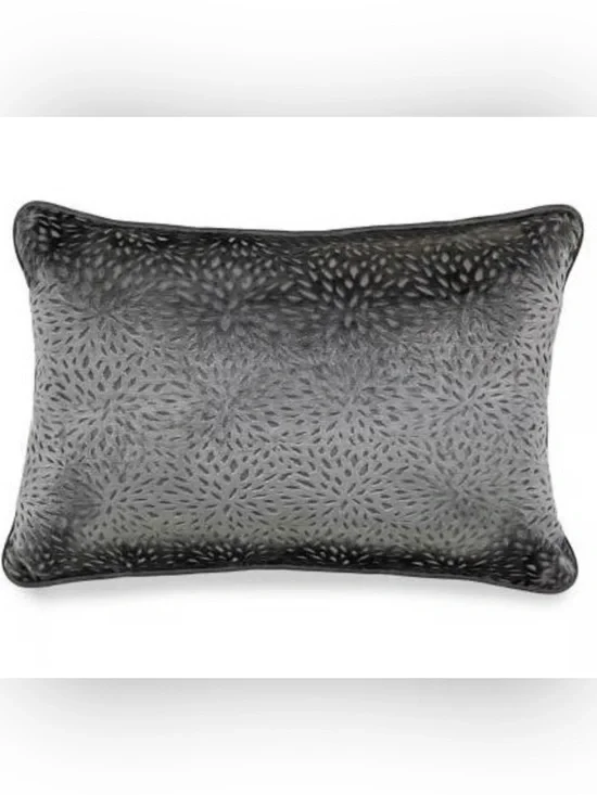 Broyhill Petals Dark Gray Lumbsr Throw Pillow~20in x 14in. x 3in.