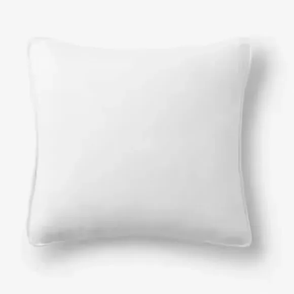 The Company Store x3 Bundle Linen White Solid 16 in. x 16 in Throw Pillow Cover