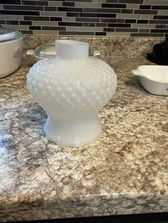 Fenton White Milk Glass Hobnail Lamp Shade Chimney