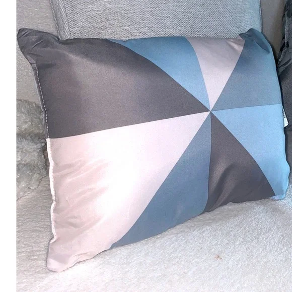 Mainstays Marble Diamond Decorative Pillow Blue Grey White Geometric 12x16