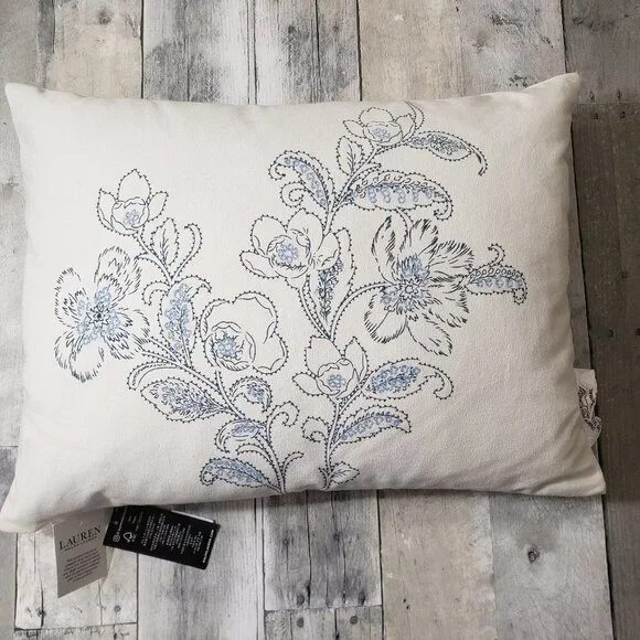 NWT - Ralph Lauren Cosima Embroidery Decorative Pillow, 15