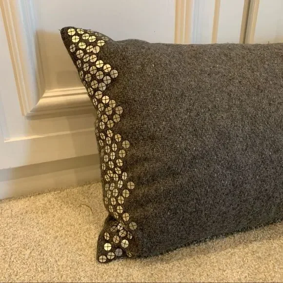 DKNY Accent Gray Wool Decorative‎ Pillow