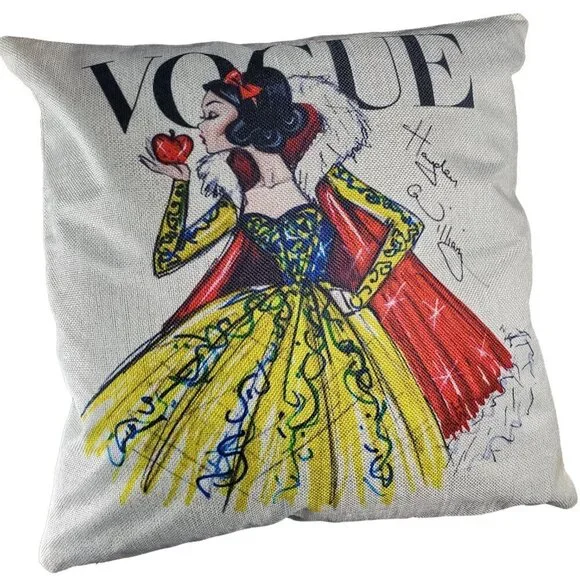 Snow White Throw Pillowcase Princess Home Decor Sham Accent Pillow Cushion Cover