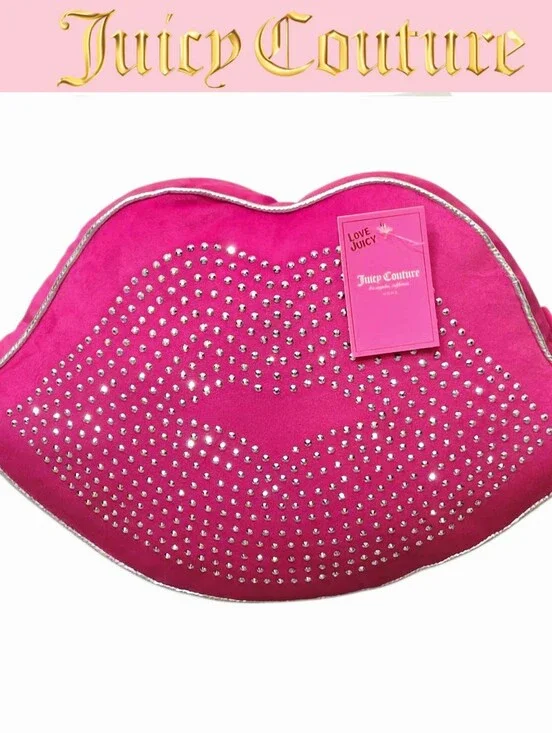 Juicy Couture Home Studded Lip-Shaped Decorative Accent Pillow