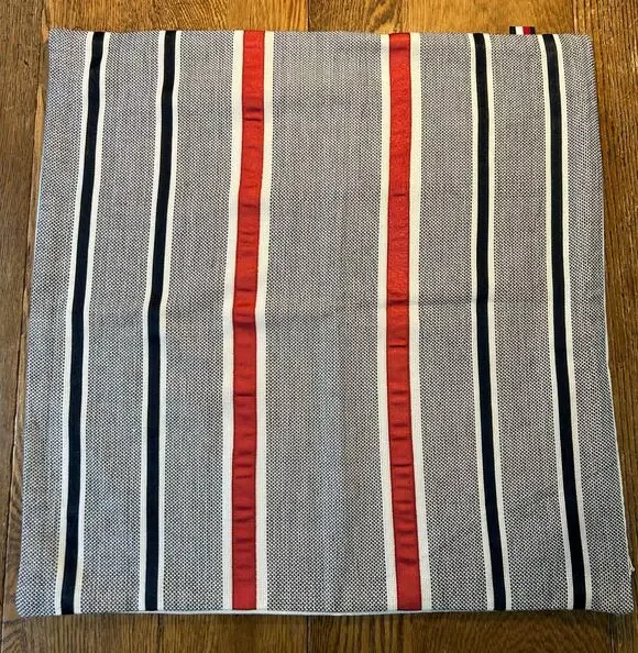 Tommy Hilfiger Ribbon Appliqué Pillow Cover Red White Blue 20x20 “Clash of ‘85”