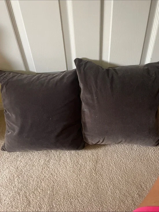 Ralph Lauren y2k velour  Dark Gray Accent Throw Pillow - Versatile Home Accent