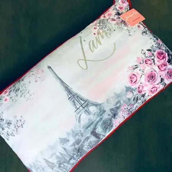 L’Amour Paris Eiffel Tower Valentine Soft Throw Pillow