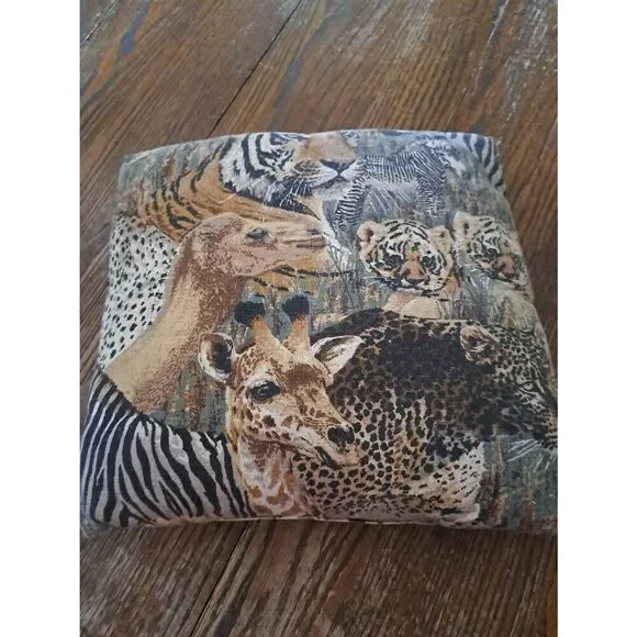 Leopard Zebra Bear Giraffe Tiger Accent Throw Pillow 15x15