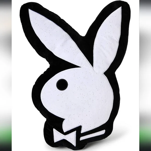 Brand new Playboy Bunny Pillow Black & White Pillow with glitter.