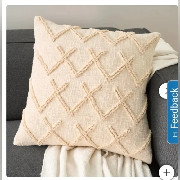 Mina Victory Cotton 20” x 20” Decor Pillow Cover , 2-pack