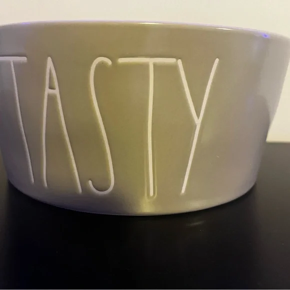 Rae Dunn Tasty Dog Bowl - Gray