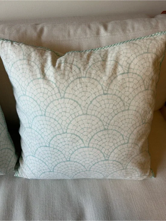 JOHN ROBSHAW TEXTILES Embroidered Pillow with Down Insert