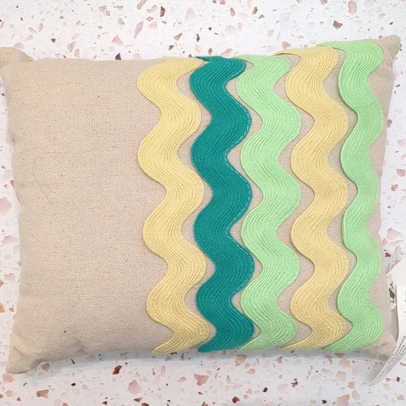 Lemon and Lime Waves Accent Pillow