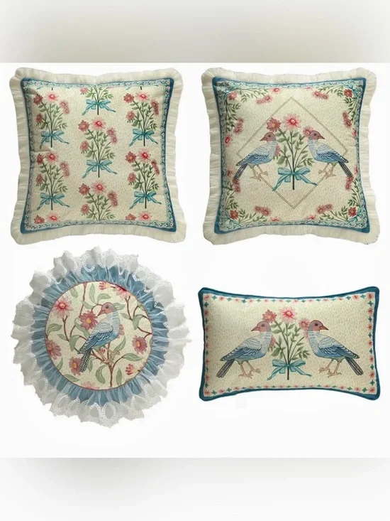 Patdrea French Country Velvet Throw Pillow Covers