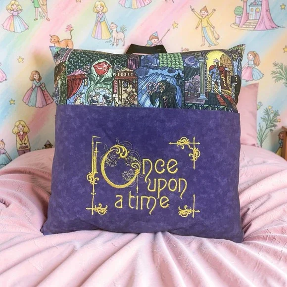 Disney Beauty and‎ the Beast Stained Glass Pillow Once Upon a Time cottage cute