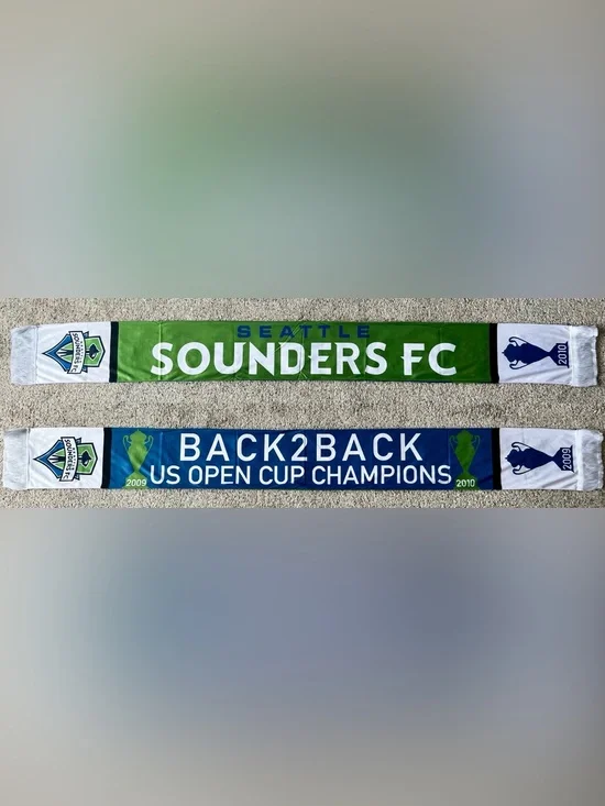 Seattle Sounders 2010 US Open Cup Champions Back2Back Soccer Scarf