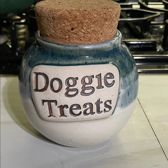 Tumbleweed pottery doggie treat jar