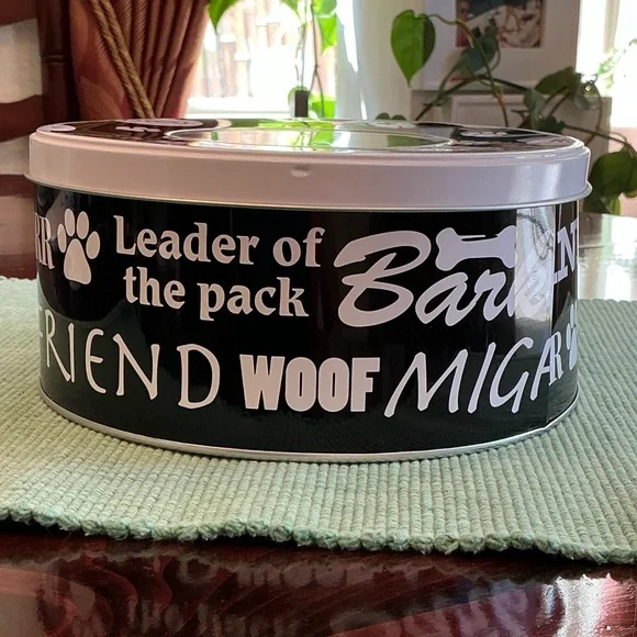 Black and White Dog Treat Tin