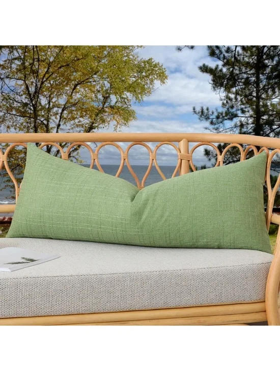 Outdoor Waterproof Long Lumbar Pillow Cover 14x36 Inch Pack Of 1