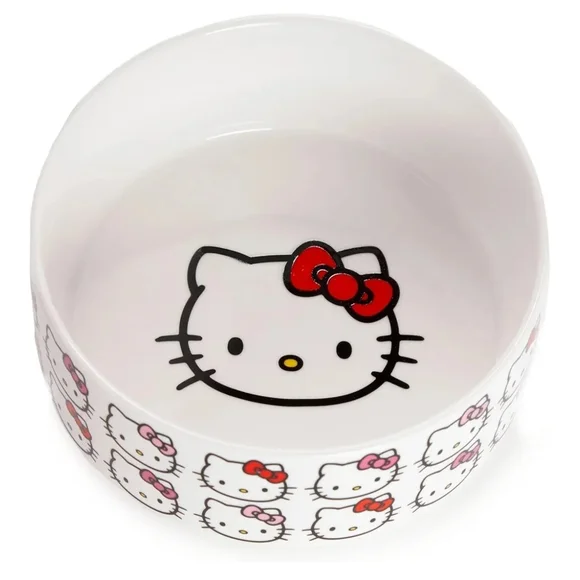 Hello Kitty Ceramic Pet Bowl with Non-Slip Base