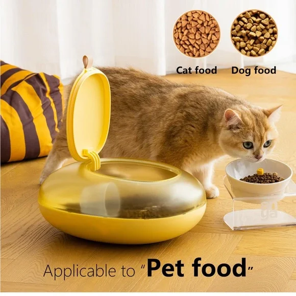 Yellow Pet Food Container 10 Lbs Storage Container Bin  Cereal Container Bins