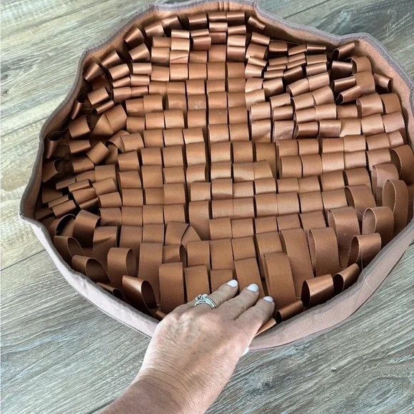 Luxurious Brown Woven Dog Feeder