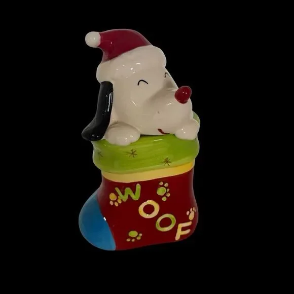 Festive Dog in Stocking Snack Jar