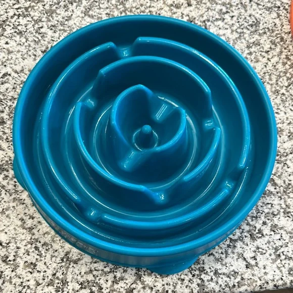 Blue Slow Feeder Dog Bowl