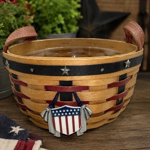 Longaberger 2004 Proudly‎ USA Little Star Basket Patriotic Shield Protector