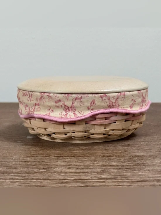 Longaberger Horizon of Hope Basket Set with Woodcrafts Lid & Fabric Liner