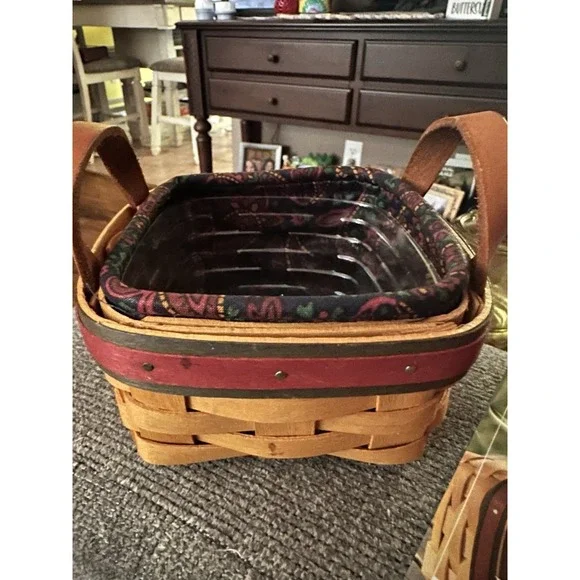 Longaberger‎ American Craft Traditions Basket Lining and Plastic Protector Set
