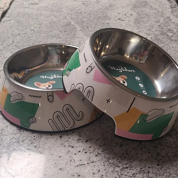 80s Style  Pet Bowl Set NWT