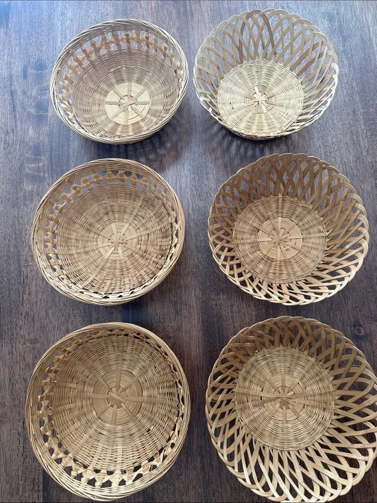 6 round wicker multi purpose baskets