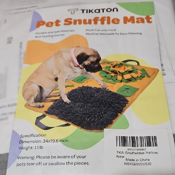 Brand New!!! Tikaton Pet Snuffle Mat - Yellow and Green