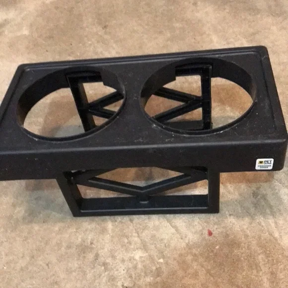 Black Double Pet Bowl Stand Pet Zone Designer Diner
